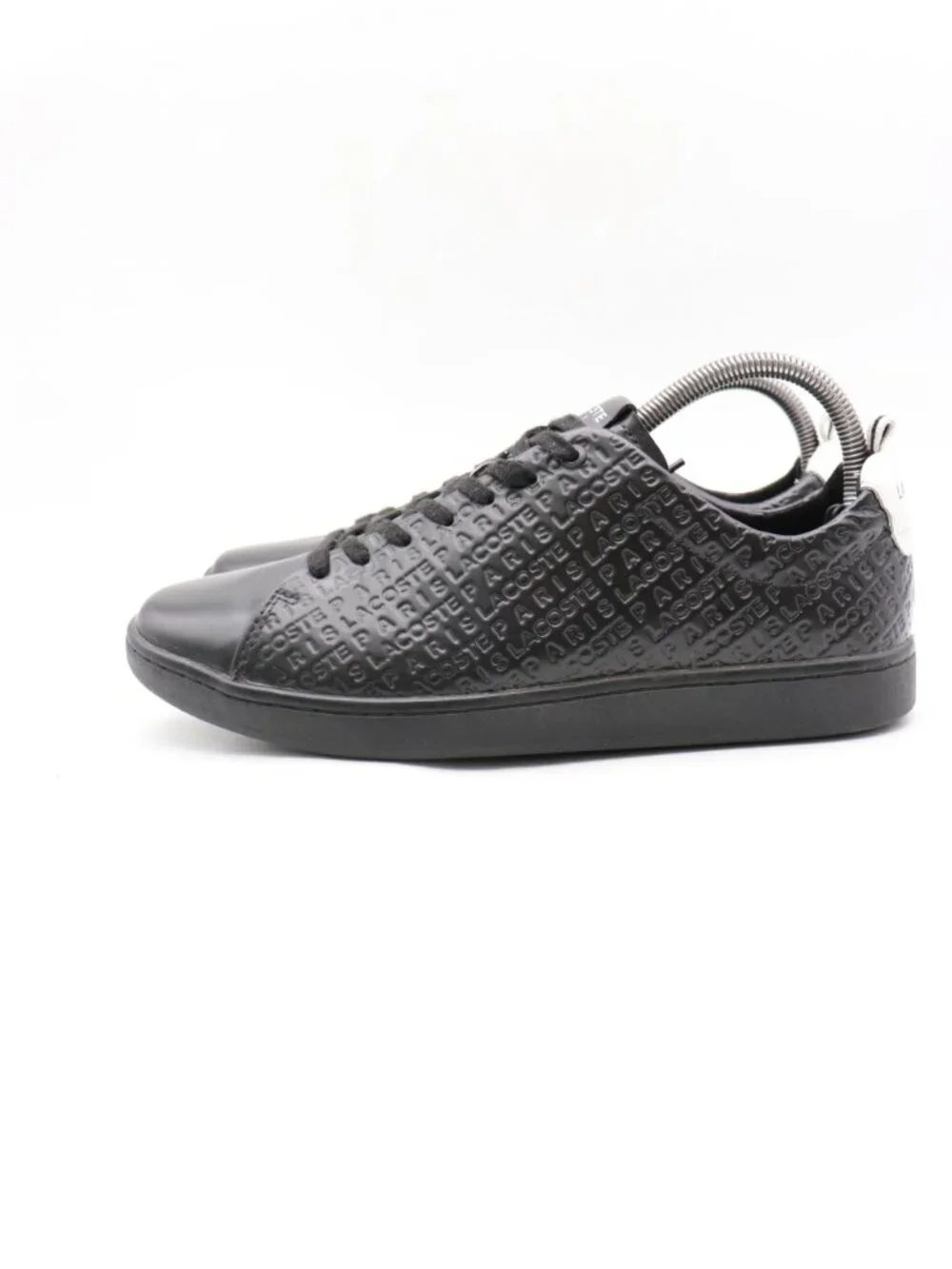Lacoste Carnaby Evo Men's Size 8 Black Leather Sneakers Lace Up